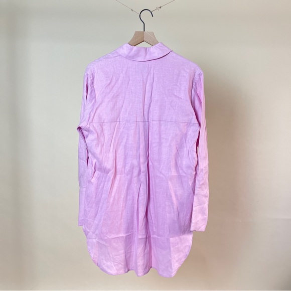 NWT BARDO COLLECTIVE Trevi Linen Shirt in Bubblegum Pink - Picture 5 of 5